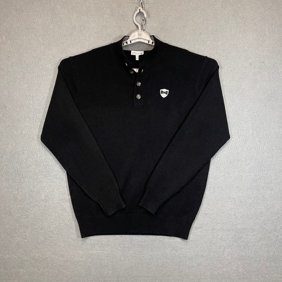 Peter Millar Other - Peter Millar Sweater Men Large Black Cashmere 4 Button James Bond Bow Tie Luxury